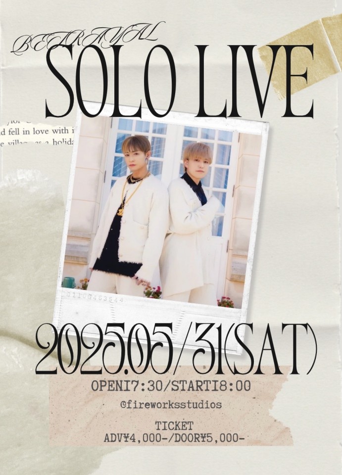 5/31 BETRAYAL定期単独ライブ